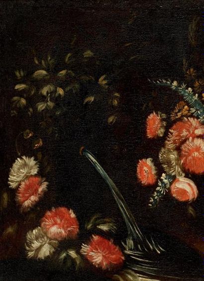 Ecole italienne du XVIIIème siècle, suiveur d'Elisabetta MARCHIONI Bouquets de fleurs...