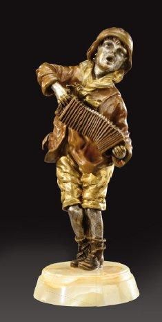 Demeter CHIPARUS (1886-1947) Epreuve en bronze à patine dorée, argentée et brune...