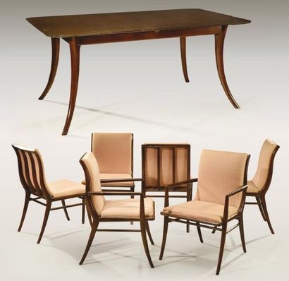 T.H Harold ROBJOHNS-GIBBINGS (1905-1976) Table de salle à manger à rallonge en bois...