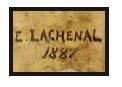 Edmond Lachenal (1855-1930) Comptoir à structure en bois teinté noir composé d'un...