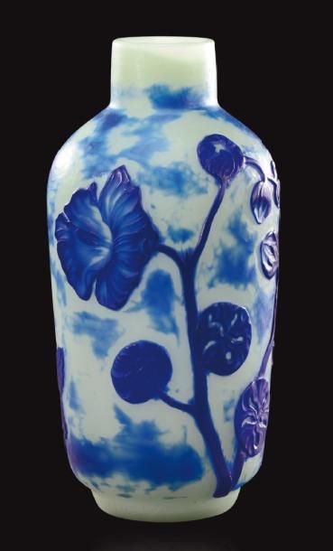 DAUM Nancy Rare vase à corps ovoïde sur talon plat et col étranglé cylindrique en...