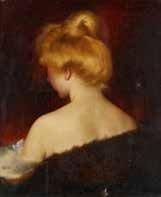 Léon HODEBERT (1852-1914) Jeune femme de dos Huile sur toile, signée en haut à droite,...
