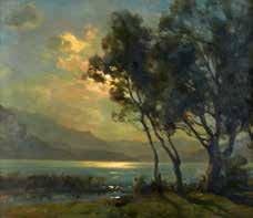 François-Charles CACHOUD (1866-1943) Nuit de lune, Lac d'Annecy, vue prise d'Albigny...