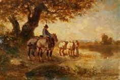 Jules Jacques VEYRASSAT (1828-1893) La promenade des chevaux Huile sur panneau, signée...