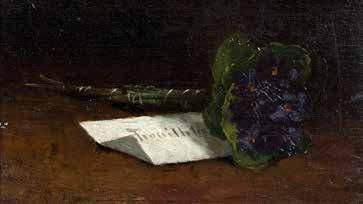 Paul Désiré TROUILLEBERT (1829-1900) Bouquet de violettes Huile sur panneau, signée...
