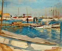 Lucien ADRION (1889-1953) Port de Cannes, 1930 Huile sur toile, signée et datée en...