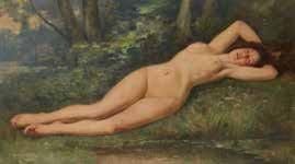 Jules-Alfred Hervé-Mathé (1868-1953) Femme nue, 1946 Huile sur toile, signée et datée...