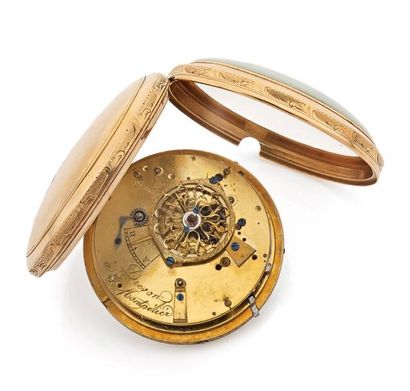 DREVON Claude à Montpellier Vers 1800 Rare montre de gousset en or 18K à complications....