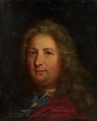 Ecole française vers 1720, entourage d'Hyacinthe RIGAUD Portrait d'homme Toile (fragment)...