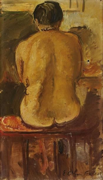 ACHILLE EMILE OTHON FRIESZ (1879-1949) Nu de dos Huile sur toile, signée en bas à...