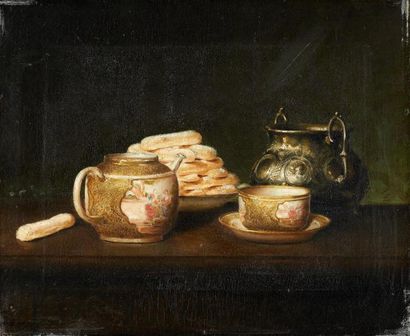 Attribué à Antoine VOLLON (1833-1900) Nature morte aux biscuits Huile sur toile 38...