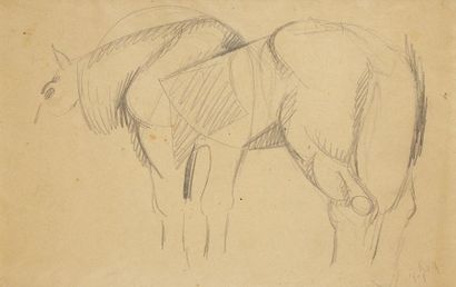 ALFRED RETH (1884-1966) Etude de cheval, 1909 Crayon, signé et daté en bas droite...