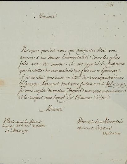 VOLTAIRE, François-Marie Arouet, dit (1694-1778) Écrivain et philosophe français....
