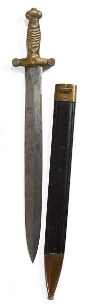 null Glaive d'infanterie modèle 1831, avec son fourreau de cuir à deux garnitures...