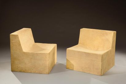 PHILOLAOS (1923-2010) édité par LACLOCHE Rare paire de fauteuils en fibre de verre...