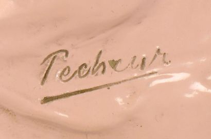 Friedrich GOLDSCHEIDER (1845-1897) Important vase en céramique émaillée rose à panse...