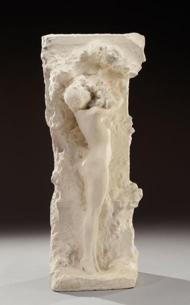 FELIX CHARPENTIER XIX-XXème Importante sculpture en plâtre figurant une femme nue...