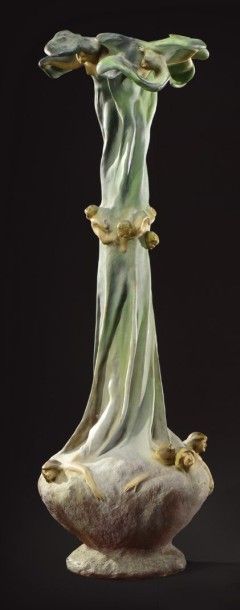 LORENZO VERGNANO (1850-1910) Édité par Hanne Important vase de forme balustre à corps...