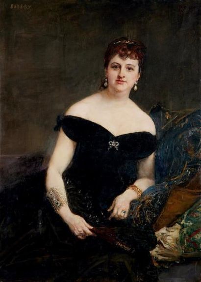 Paul BAUDRY (1828-1886) Portrait présumé de Madame Louis Stern, 1884 Huile sur toile,...