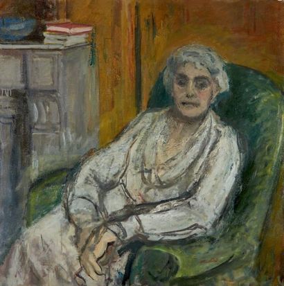 Albert ANDRE (1869-1954) Portrait de Maleck, Madame André, circa 1940 Huile sur toile,...