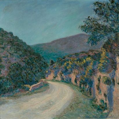 Blanche HOSCHEDE-MONET (1865-1947) Route près d'Annecy, vers 1900 Huile sur toile,...