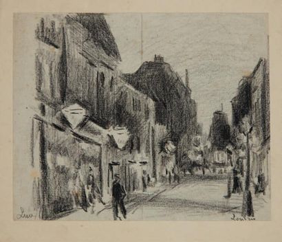 Maximilien Luce (1858-1941) Ensemble de six dessins, paysages, vues de Londres, Rouen...