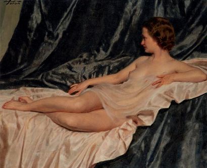 Maurice JORON (1883-1937) Nu Huile sur toile, signée en haut à gauche 50 x 61 cm...