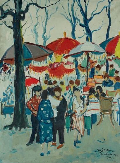 Yu-Chian CHIA (1936-1991) Montmartre, 1961 Huile sur toile, signée, située et datée...