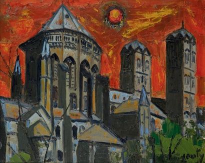 Jean COUTY (1907-1991) Eglise Saint Géréon à Cologne, 1965 Huile sur toile, signée...