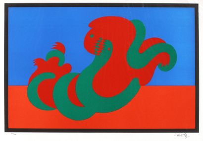 VASARELY Victor Baleine Sérigraphie sur papier, 1986 SBD, 48 x 62 cm Tirage 57/2...