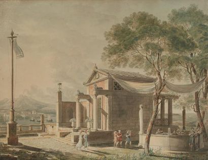 Pierre François Léonard FONTAINE (1762-1853) Reconstruction de la villa de Pline...