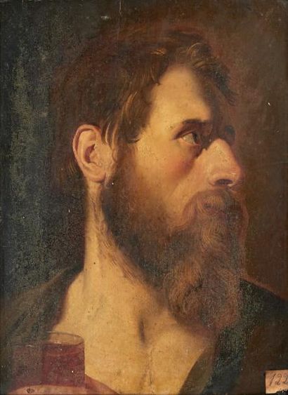 Ecole FLAMANDE du XVIIème siècle, suiveur de Jacob JORDAENS Portrait d'homme barbu...