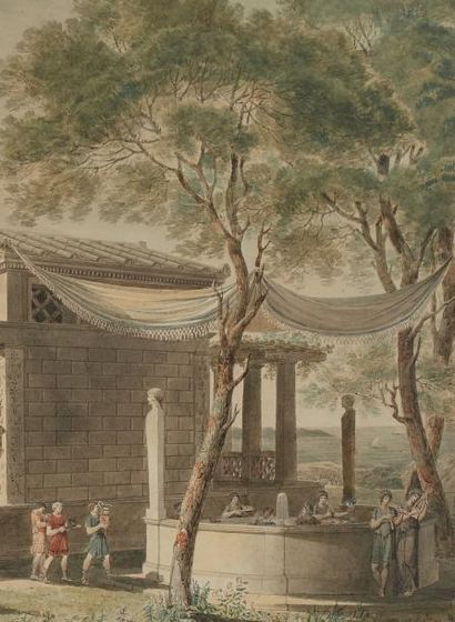 Pierre François Léonard FONTAINE (1762-1853) Reconstruction de la villa de Pline...