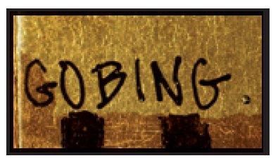 MICHELE GOBING (XXème) Panneau en bois laqué à décor d'un profil de religieuse noir...