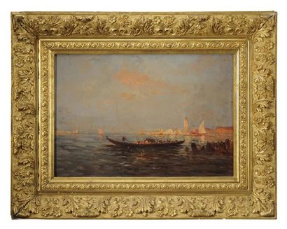 Henri DUVIEUX (1855-1920) Venise Huile sur toile, signée en bas à droite 38 x 56...