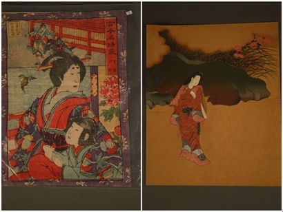 JAPON Ensemble de dix estampes diverses XIXème siècle De 10 x 15 à 34 x 25 cm