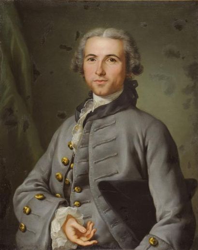 Attribué à Donat NONOTTE (1708-1785) Portrait de François Auguste Mimos Huile sur...