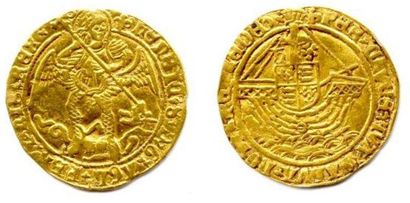 null Henri VIII (8) roi d'Angleterre (1509-1547) Ange d'or (Saint Michel) Lis (1530-1544)....