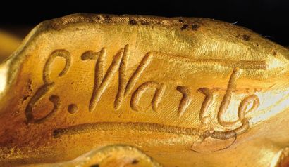 Ernest WANTE (1872-1960) Epreuve en bronze à patine dorée figurant une élégante au...