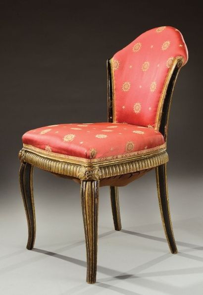 Paul Follot (1877-1941) Salon composé d'un rare canapé deux places et d'une chaise...