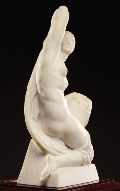 JOSEPH CORMIER DIT JOE DESCOMPS (1869-1950) "L'Aurore" Importante sculpture en taille...