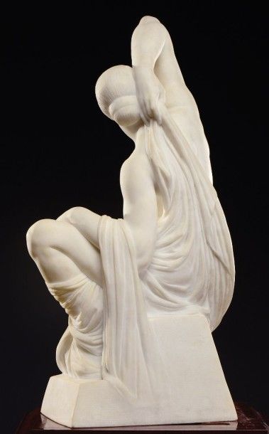 JOSEPH CORMIER DIT JOE DESCOMPS (1869-1950) "L'Aurore" Importante sculpture en taille...