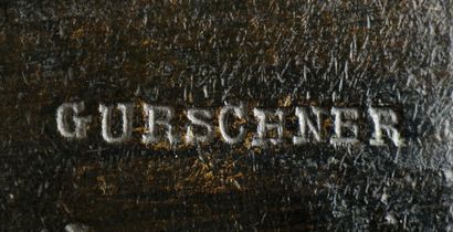 Gustav GURSCHNER (1873-1971) Rare vase à corps quadrangulaire à bords arrondis en...