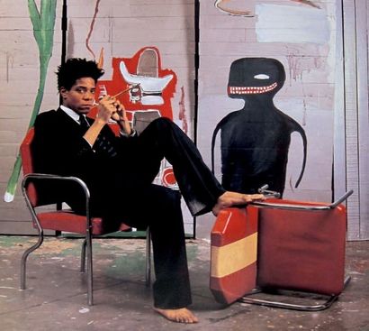 **Jean-Michel BASQUIAT(1960-1988) Sans titre, 1982 Pastel gras sur papier 28 x 17.8...