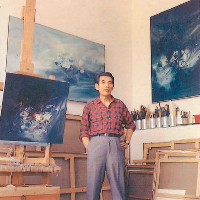 CHU TEH-CHUN(1920-2014) Abstraction I, 1985.
Acrylique sur papier marouflé sur toile,...