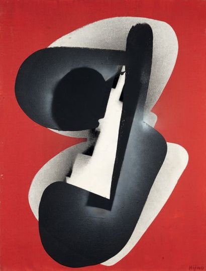 Ladislas KIJNO(1921-2012) Composition oblique, 1972 
Acrylique sur toile, signée...