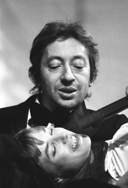 Bernard BARDINET(né en 1945) Serge Gainsbourg et Jane Birkin Paris 1975 Tirage argentique...