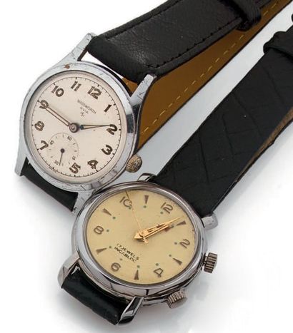 EMCA réveil, WADSORTH Lot de 2 montres rondes Vers 1950. Dans l'état