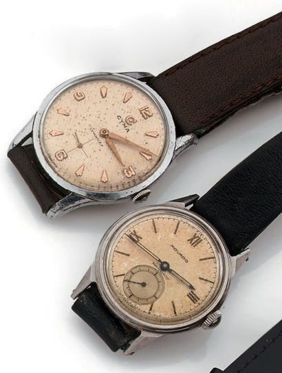 CYMA et MOVADO Lot de 2 montres Vers 1950. Dans l'état