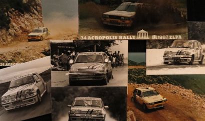 null Ensemble de 9 photographies dont 4 de la Renault 5 GT turbo avec Alain Oreille...